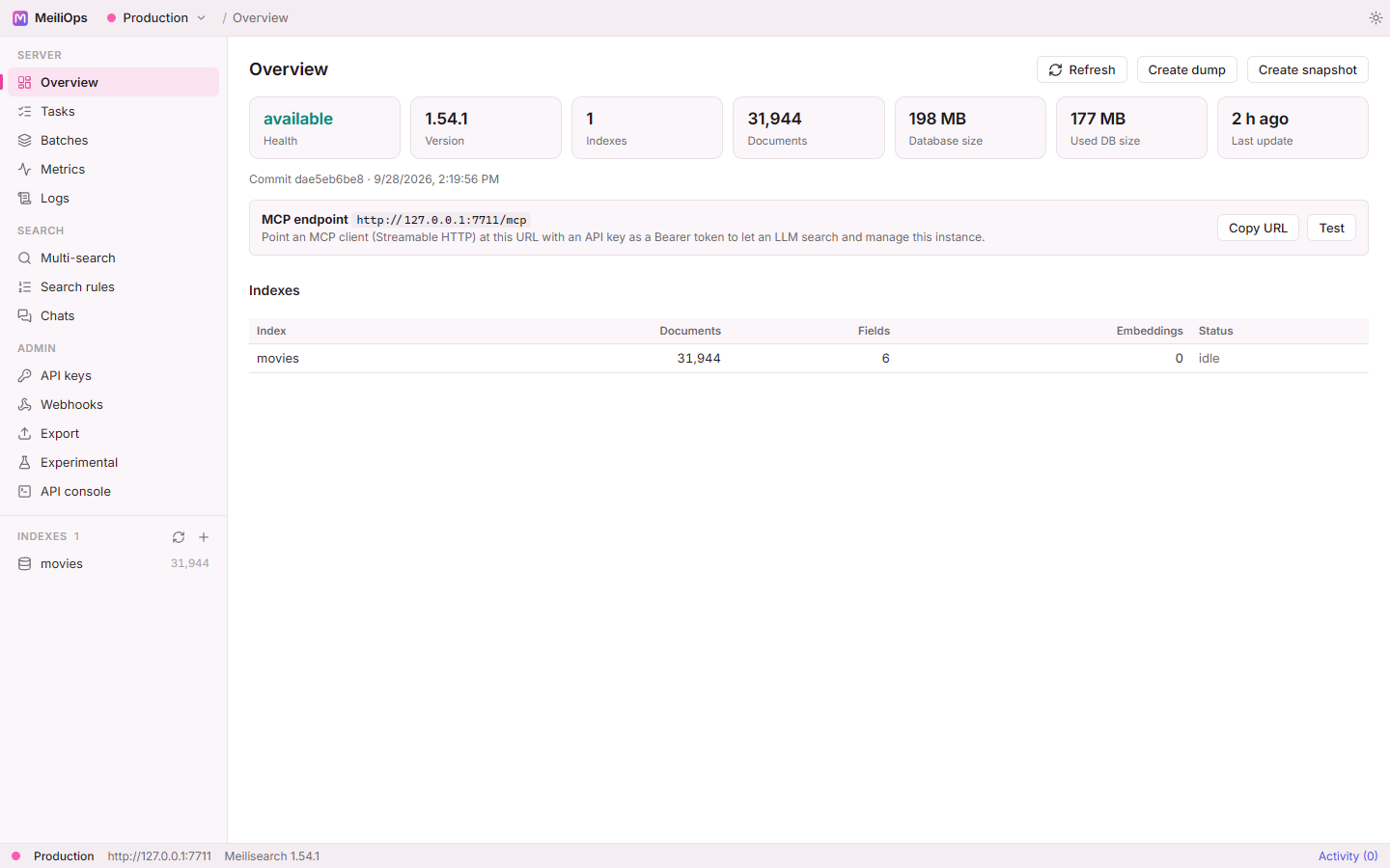 The Overview in light theme